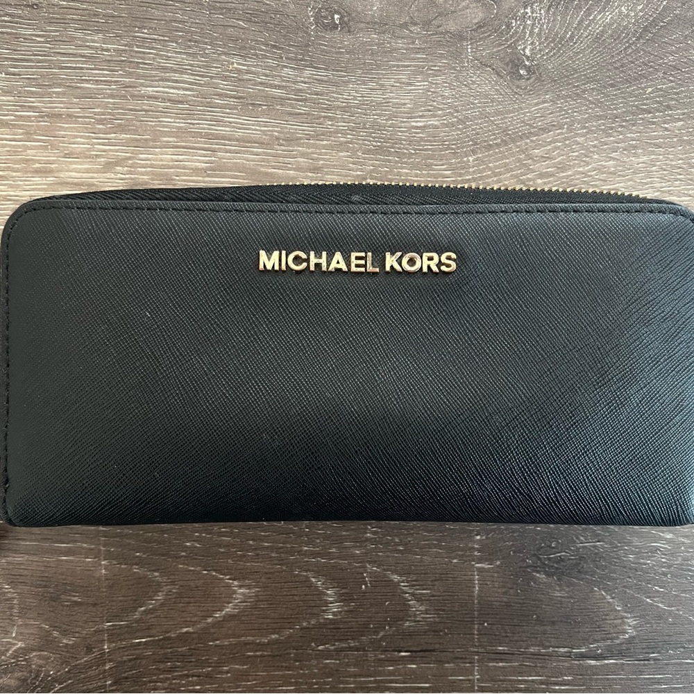 Michael Kors Black Zip-Around Wallet